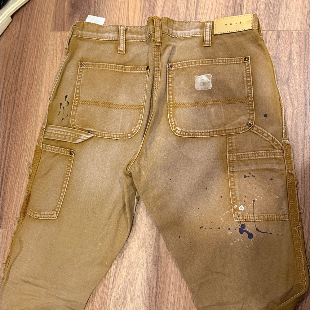MNML Caramel Brown Patchwork Jeans with Cream Label - Picture 7 of 7